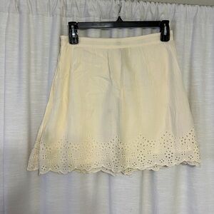 Cream eyelet skirt